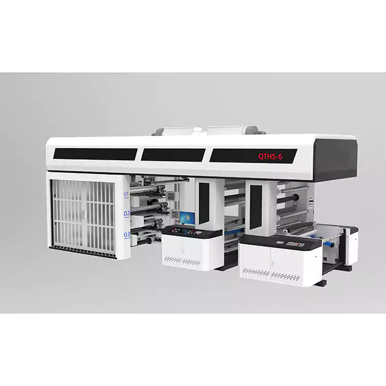 6 spalvų servo pavaros pavaros tipas Centrinio būgno „Flexo“ spausdinimo mašinos rankovės tipas