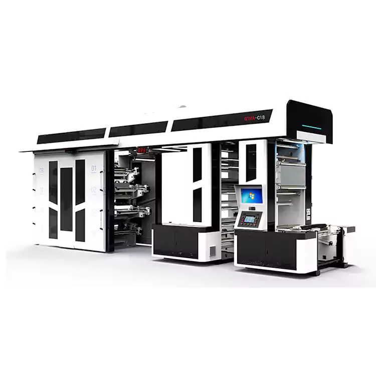 8 spalvų fleksografinės spaudos presai, pritaikyti pirkinių maišelių spausdinimui